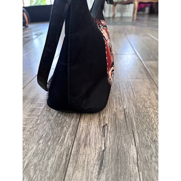 Betty Boop Women's Black On Motorcycle Print Shoulder Bag - Picture 2 of 13